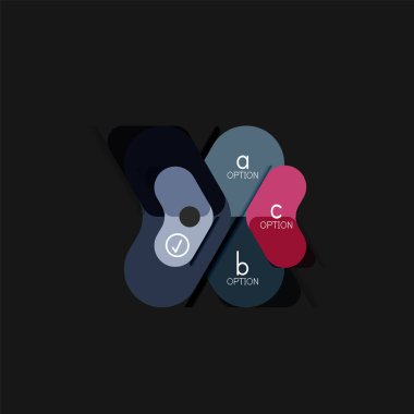 Düz tasarım geometrik infographics, ok şekli vektör etiket veya etiket, Fiyat etiketleri, promosyon rozet, simgesi tasarım, kağıt tarzı düzeni verileri grafik görselleştirme adım adım süreci için için teklif