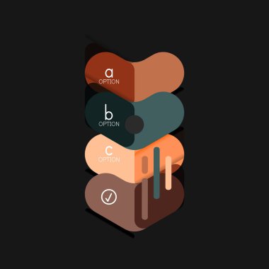 Düz tasarım geometrik infographics, ok şekli vektör etiket veya etiket, Fiyat etiketleri, promosyon rozet, simgesi tasarım, kağıt tarzı düzeni verileri grafik görselleştirme adım adım süreci için için teklif