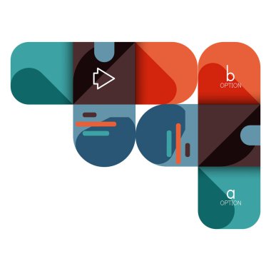 Infographics seçeneği ve adım adım içinde yuvarlak kareler, grafik, grafik, diyagram seçenekleri, parçalar, süreçleri ile unsuru