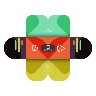 Infographics seçeneği ve adım adım içinde yuvarlak kareler, grafik, grafik, diyagram seçenekleri, parçalar, süreçleri ile unsuru