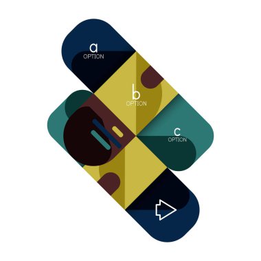 Infographics seçeneği ve adım adım içinde yuvarlak kareler, grafik, grafik, diyagram seçenekleri, parçalar, süreçleri ile unsuru