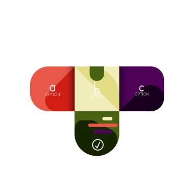 Infographics seçeneği ve adım adım içinde yuvarlak kareler, grafik, grafik, diyagram seçenekleri, parçalar, süreçleri ile unsuru