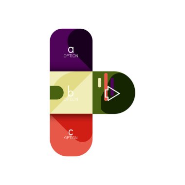 Infographics seçeneği ve adım adım içinde yuvarlak kareler, grafik, grafik, diyagram seçenekleri, parçalar, süreçleri ile unsuru