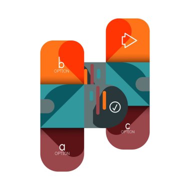 Infographics seçeneği ve adım adım içinde yuvarlak kareler, grafik, grafik, diyagram seçenekleri, parçalar, süreçleri ile unsuru