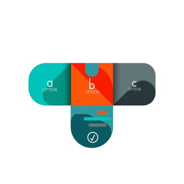 Infographics seçeneği ve adım adım içinde yuvarlak kareler, grafik, grafik, diyagram seçenekleri, parçalar, süreçleri ile unsuru