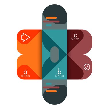 Infographics seçeneği ve adım adım içinde yuvarlak kareler, grafik, grafik, diyagram seçenekleri, parçalar, süreçleri ile unsuru