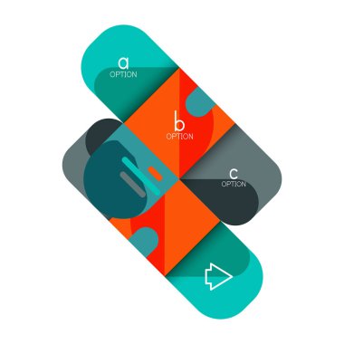 Infographics seçeneği ve adım adım içinde yuvarlak kareler, grafik, grafik, diyagram seçenekleri, parçalar, süreçleri ile unsuru