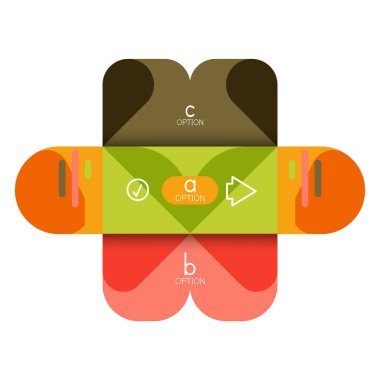 Infographics seçeneği ve adım adım içinde yuvarlak kareler, grafik, grafik, diyagram seçenekleri, parçalar, süreçleri ile unsuru