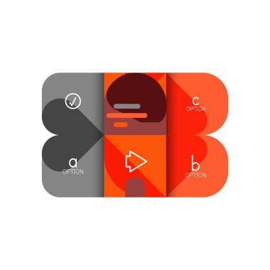 Infographics seçeneği ve adım adım içinde yuvarlak kareler, grafik, grafik, diyagram seçenekleri, parçalar, süreçleri ile unsuru