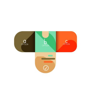 Infographics seçeneği ve adım adım içinde yuvarlak kareler, grafik, grafik, diyagram seçenekleri, parçalar, süreçleri ile unsuru