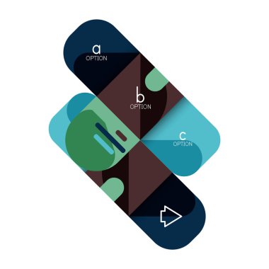 Infographics seçeneği ve adım adım içinde yuvarlak kareler, grafik, grafik, diyagram seçenekleri, parçalar, süreçleri ile unsuru