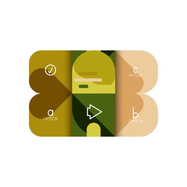 Infographics seçeneği ve adım adım içinde yuvarlak kareler, grafik, grafik, diyagram seçenekleri, parçalar, süreçleri ile unsuru