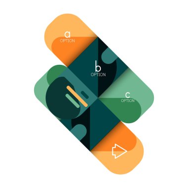 Infographics seçeneği ve adım adım içinde yuvarlak kareler, grafik, grafik, diyagram seçenekleri, parçalar, süreçleri ile unsuru