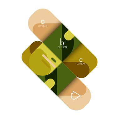 Infographics seçeneği ve adım adım içinde yuvarlak kareler, grafik, grafik, diyagram seçenekleri, parçalar, süreçleri ile unsuru