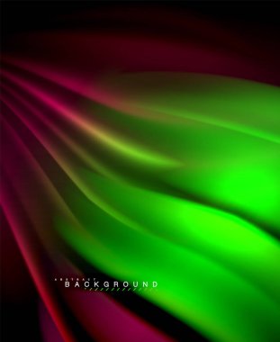 Neon holografik sıvı renkli dalga web, duvar kağıdı, desen, doku ve arka plan için