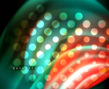 Neon holografik sıvı renkli dalga web, duvar kağıdı, desen, doku ve arka plan için