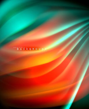 Neon holografik sıvı renkli dalga web, duvar kağıdı, desen, doku ve arka plan için