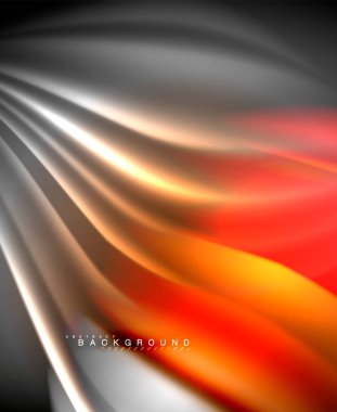 Neon holografik sıvı renkli dalga web, duvar kağıdı, desen, doku ve arka plan için