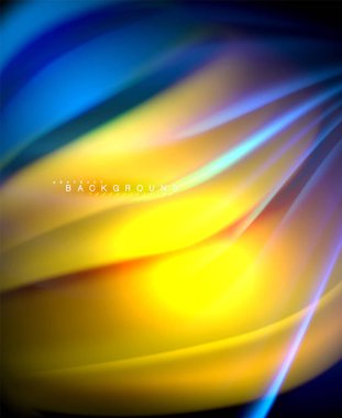 Neon holografik sıvı renkli dalga web, duvar kağıdı, desen, doku ve arka plan için