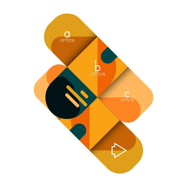 Infografik Option und Schritt für Schritt in abgerundeten Quadraten, Element von Diagramm, Diagramm, Diagramm mit Optionen, Teilen, Prozessen — Stockvektor