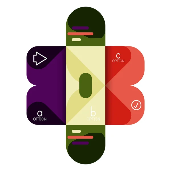 Infografik Option Und Schritt Für Schritt Abgerundeten Quadraten Element Des — Stockvektor