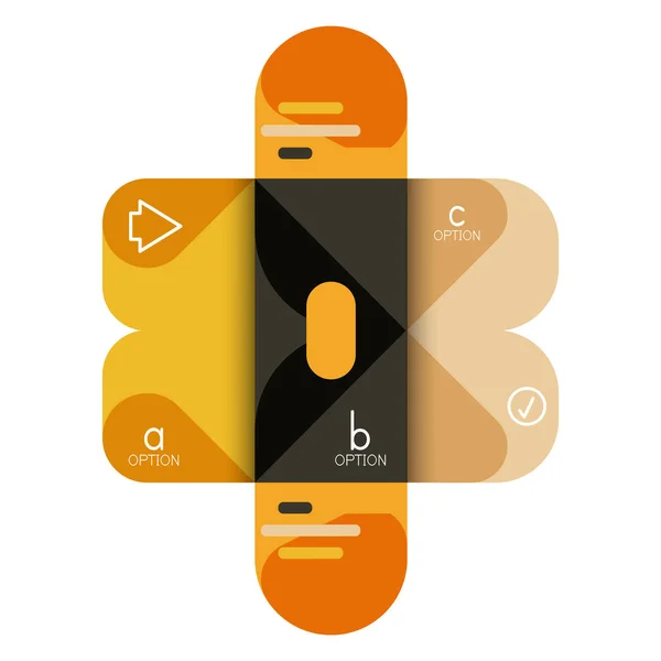 Infografik Option und Schritt für Schritt in abgerundeten Quadraten, Element von Diagramm, Diagramm, Diagramm mit Optionen, Teilen, Prozessen — Stockvektor