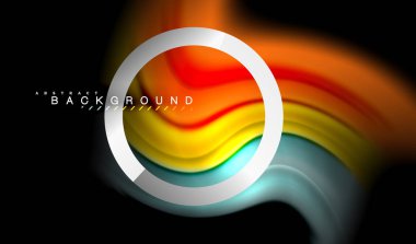 Gökkuşağı sıvı geometrik şekil dalga ve metalik renkler