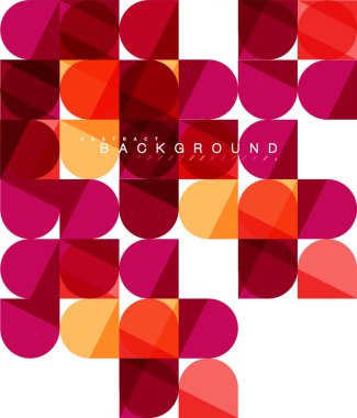 Mozaik arka plan üzerinde beyaz kare geometrik şekiller Döşe