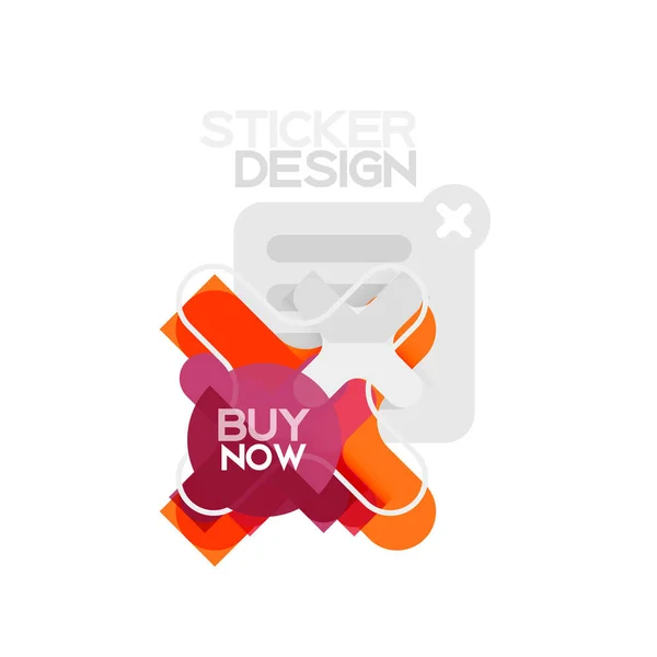 Flat design cross geometrische sticker shapepictogram, ontwerp voor een papieren stijl met nu kopen voorbeeldtekst, voor zowel zakenreizigers als web presentatie, app of interface knoppen — Stockvector