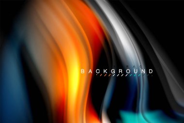 Sıvı sıvı renkler tasarım, renkli mermer veya plastik dalgalı doku arka plan, siyah, iş veya teknoloji sunu veya web broşür için parlak renkli öğeleri kapak tasarımı, duvar kağıdı