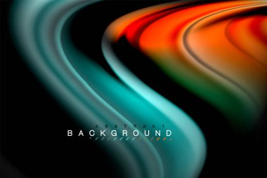 Sıvı sıvı renkler tasarım, renkli mermer veya plastik dalgalı doku arka plan, siyah, iş veya teknoloji sunu veya web broşür için parlak renkli öğeleri kapak tasarımı, duvar kağıdı