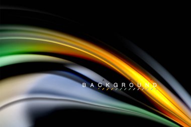 Sıvı sıvı renkler tasarım, renkli mermer veya plastik dalgalı doku arka plan, siyah, iş veya teknoloji sunu veya web broşür için parlak renkli öğeleri kapak tasarımı, duvar kağıdı