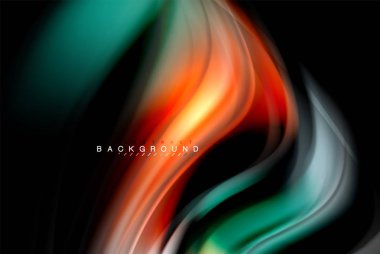 Sıvı sıvı renkler tasarım, renkli mermer veya plastik dalgalı doku arka plan, siyah, iş veya teknoloji sunu veya web broşür için parlak renkli öğeleri kapak tasarımı, duvar kağıdı