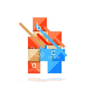 Kare seçeneğinin Infographic afiş. Bilgi ve veri görselleştirme, geometrik tasarım