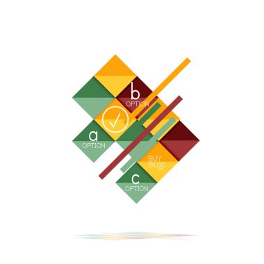 Kare seçeneğinin Infographic afiş. Bilgi ve veri görselleştirme, geometrik tasarım