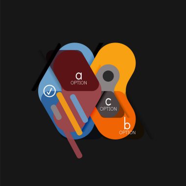 Düz tasarım geometrik infographics, ok şekli vektör etiket veya etiket, Fiyat etiketleri, promosyon rozet, simgesi tasarım, kağıt tarzı düzeni verileri grafik görselleştirme adım adım süreci için için teklif