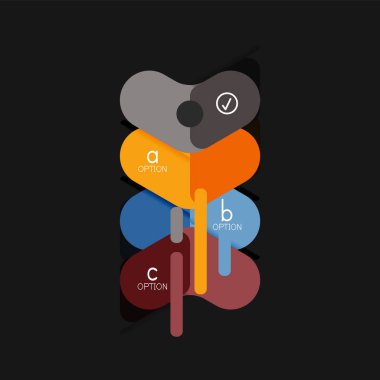 Düz tasarım geometrik infographics, ok şekli vektör etiket veya etiket, Fiyat etiketleri, promosyon rozet, simgesi tasarım, kağıt tarzı düzeni verileri grafik görselleştirme adım adım süreci için için teklif