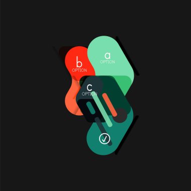 Düz tasarım geometrik infographics, ok şekli vektör etiket veya etiket, Fiyat etiketleri, promosyon rozet, simgesi tasarım, kağıt tarzı düzeni verileri grafik görselleştirme adım adım süreci için için teklif