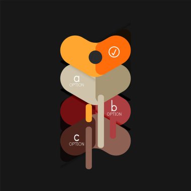 Düz tasarım geometrik infographics, ok şekli vektör etiket veya etiket, Fiyat etiketleri, promosyon rozet, simgesi tasarım, kağıt tarzı düzeni verileri grafik görselleştirme adım adım süreci için için teklif