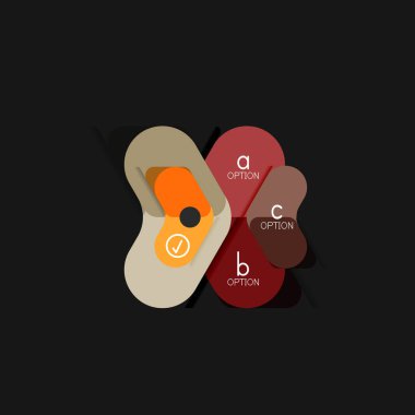 Düz tasarım geometrik infographics, ok şekli vektör etiket veya etiket, Fiyat etiketleri, promosyon rozet, simgesi tasarım, kağıt tarzı düzeni verileri grafik görselleştirme adım adım süreci için için teklif