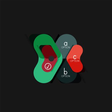 Düz tasarım geometrik infographics, ok şekli vektör etiket veya etiket, Fiyat etiketleri, promosyon rozet, simgesi tasarım, kağıt tarzı düzeni verileri grafik görselleştirme adım adım süreci için için teklif