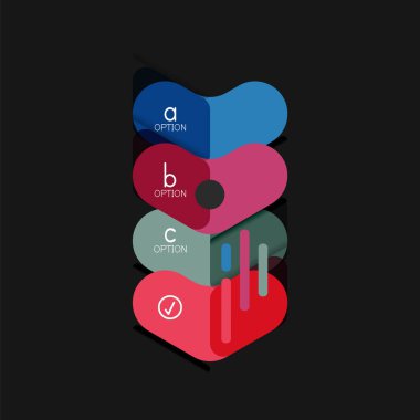 Düz tasarım geometrik infographics, ok şekli vektör etiket veya etiket, Fiyat etiketleri, promosyon rozet, simgesi tasarım, kağıt tarzı düzeni verileri grafik görselleştirme adım adım süreci için için teklif