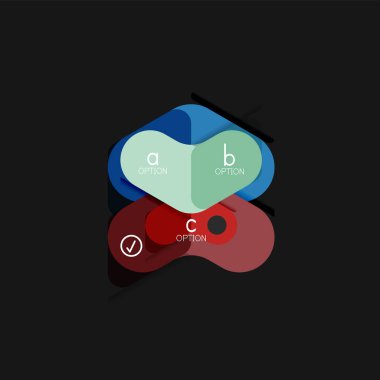 Düz tasarım geometrik infographics, ok şekli vektör etiket veya etiket, Fiyat etiketleri, promosyon rozet, simgesi tasarım, kağıt tarzı düzeni verileri grafik görselleştirme adım adım süreci için için teklif