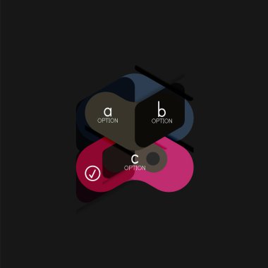 Düz tasarım geometrik infographics, ok şekli vektör etiket veya etiket, Fiyat etiketleri, promosyon rozet, simgesi tasarım, kağıt tarzı düzeni verileri grafik görselleştirme adım adım süreci için için teklif