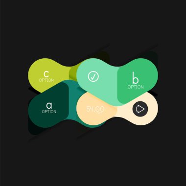 Düz tasarım geometrik infographics, ok şekli vektör etiket veya etiket, Fiyat etiketleri, promosyon rozet, simgesi tasarım, kağıt tarzı düzeni verileri grafik görselleştirme adım adım süreci için için teklif