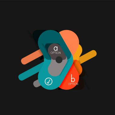 Düz tasarım geometrik infographics, ok şekli vektör etiket veya etiket, Fiyat etiketleri, promosyon rozet, simgesi tasarım, kağıt tarzı düzeni verileri grafik görselleştirme adım adım süreci için için teklif