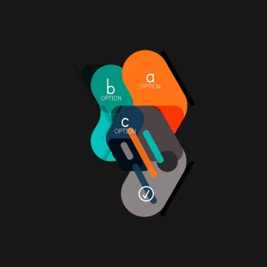 Düz tasarım geometrik infographics, ok şekli vektör etiket veya etiket, Fiyat etiketleri, promosyon rozet, simgesi tasarım, kağıt tarzı düzeni verileri grafik görselleştirme adım adım süreci için için teklif