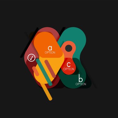 Düz tasarım geometrik infographics, ok şekli vektör etiket veya etiket, Fiyat etiketleri, promosyon rozet, simgesi tasarım, kağıt tarzı düzeni verileri grafik görselleştirme adım adım süreci için için teklif