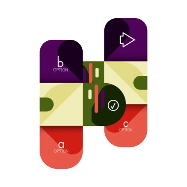 Infographics seçeneği ve adım adım içinde yuvarlak kareler, grafik, grafik, diyagram seçenekleri, parçalar, süreçleri ile unsuru