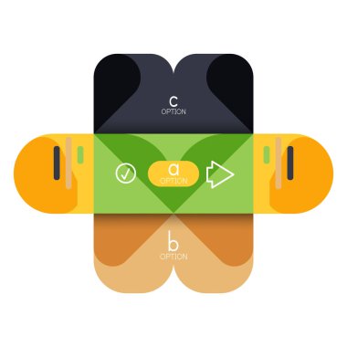 Infographics seçeneği ve adım adım içinde yuvarlak kareler, grafik, grafik, diyagram seçenekleri, parçalar, süreçleri ile unsuru